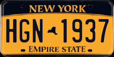 NY license plate HGN1937