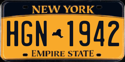 NY license plate HGN1942