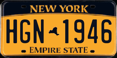 NY license plate HGN1946