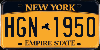 NY license plate HGN1950