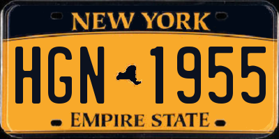 NY license plate HGN1955