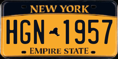 NY license plate HGN1957