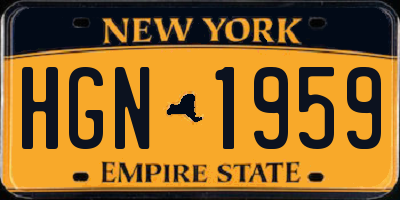 NY license plate HGN1959