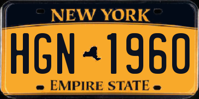 NY license plate HGN1960