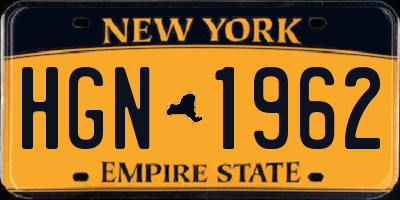 NY license plate HGN1962