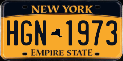 NY license plate HGN1973