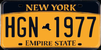 NY license plate HGN1977