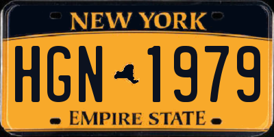 NY license plate HGN1979