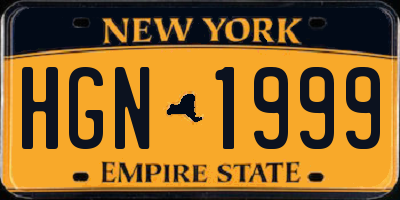 NY license plate HGN1999