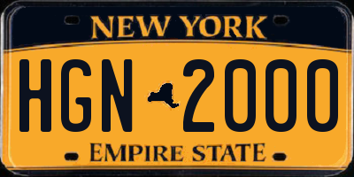 NY license plate HGN2000