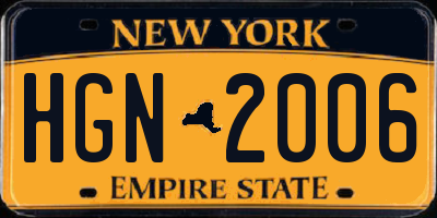 NY license plate HGN2006