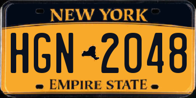 NY license plate HGN2048