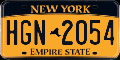 NY license plate HGN2054