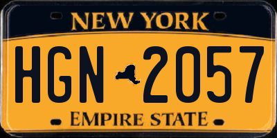 NY license plate HGN2057