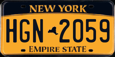 NY license plate HGN2059