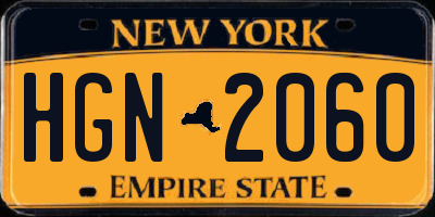 NY license plate HGN2060