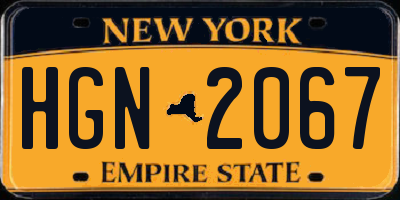 NY license plate HGN2067