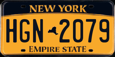 NY license plate HGN2079