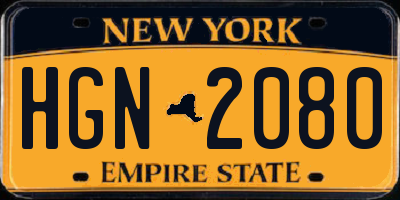 NY license plate HGN2080