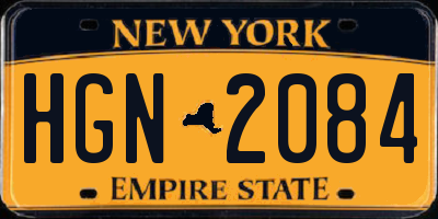 NY license plate HGN2084