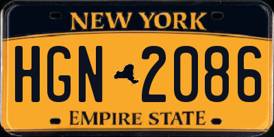 NY license plate HGN2086