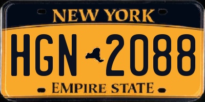 NY license plate HGN2088