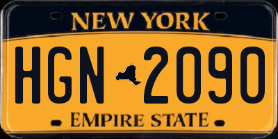 NY license plate HGN2090