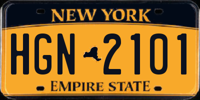 NY license plate HGN2101