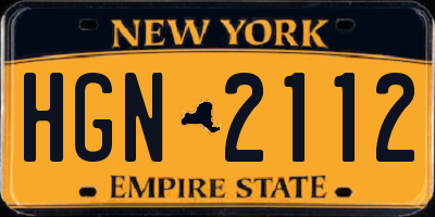 NY license plate HGN2112