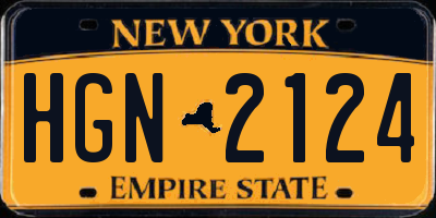 NY license plate HGN2124