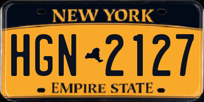 NY license plate HGN2127