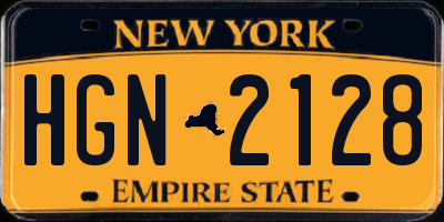 NY license plate HGN2128