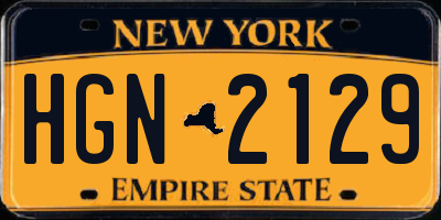 NY license plate HGN2129