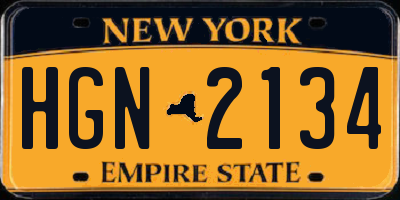 NY license plate HGN2134