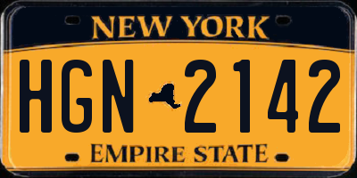 NY license plate HGN2142