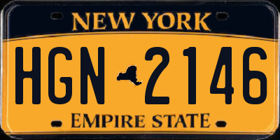 NY license plate HGN2146