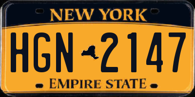 NY license plate HGN2147