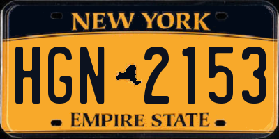 NY license plate HGN2153