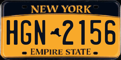 NY license plate HGN2156