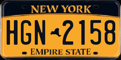 NY license plate HGN2158