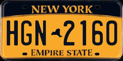 NY license plate HGN2160