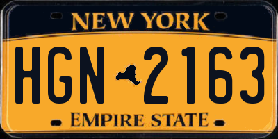 NY license plate HGN2163