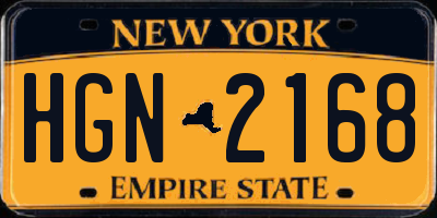 NY license plate HGN2168