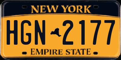 NY license plate HGN2177