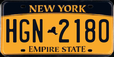 NY license plate HGN2180