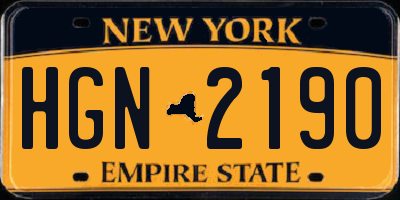 NY license plate HGN2190