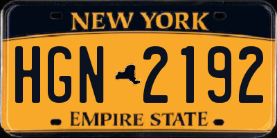 NY license plate HGN2192