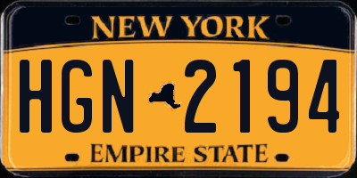 NY license plate HGN2194