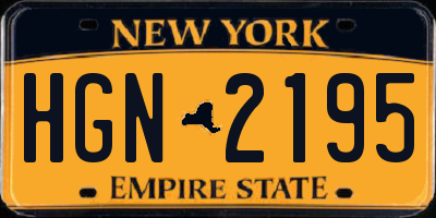 NY license plate HGN2195