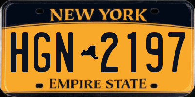 NY license plate HGN2197